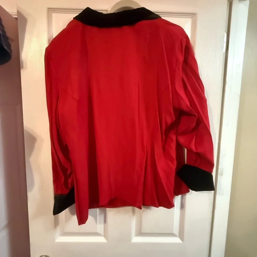Dawn Joy II Red and Black Blouse Vintage